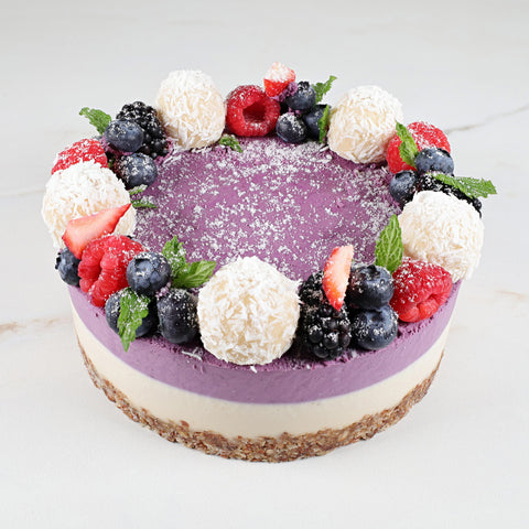 Pastel de arándanos y vainilla