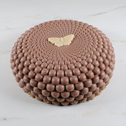 Pastel de perlas de chocolate