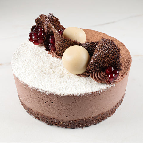 Pastel de chocolate negro y frambuesa