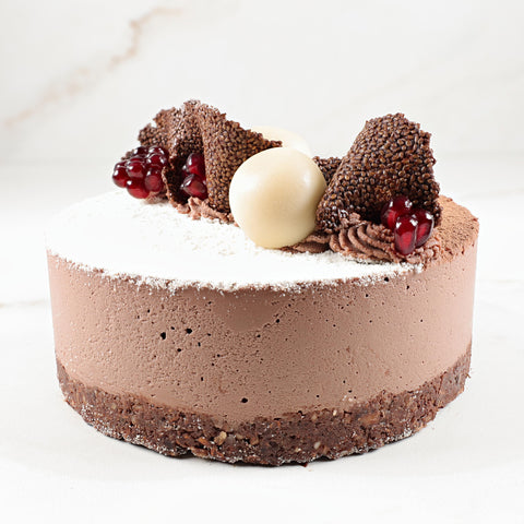 Pastel de chocolate negro y frambuesa