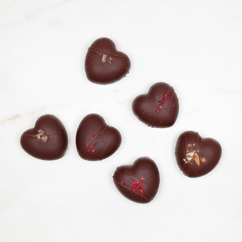 Corazones de chocolate - Crema de anacardos